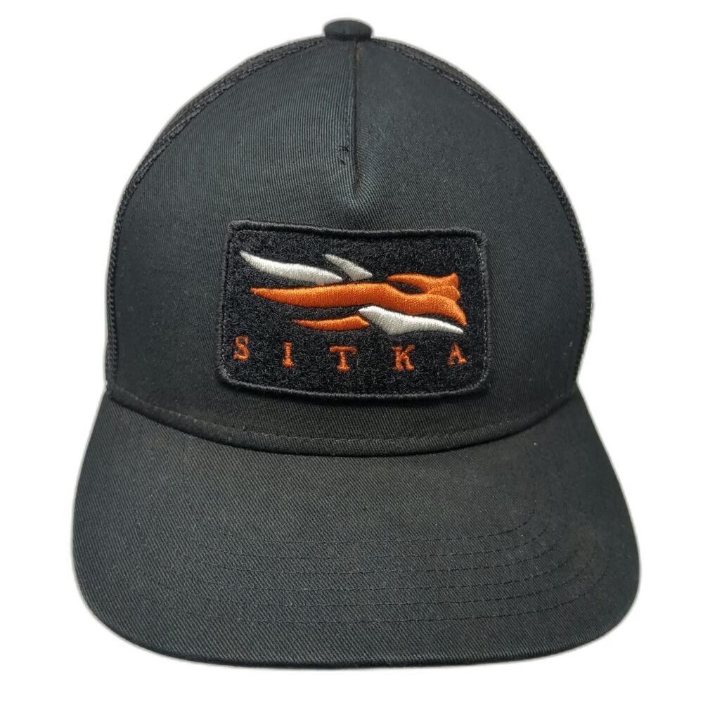 Sitka Trucker Hat Black One Size Mesh Snapback Mid Profile Logo Patch Hunting